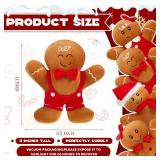 Poen 2 Pcs Christmas Gingerbread Plush Throw Pillows 10 Inches Gingerbread Man Throw Pillow Xmas Decor Gifts for Christmas Stuffed Gift for Family Friends (Sweet Style)