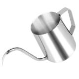 Stainless Steel Gooseneck Spout Kettle for Hand Drip Coffee One Serving Pour Over Kettle for Filter Coffee Long and Narrow Drip Cup for Outdoor Camping (Silver / 350ML / 1Pack)