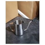 Stainless Steel Gooseneck Spout Kettle for Hand Drip Coffee One Serving Pour Over Kettle for Filter Coffee Long and Narrow Drip Cup for Outdoor Camping (Silver / 350ML / 1Pack)