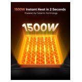 GiveBest Space Heater, 1500W Portable Heaters for Indoor Use, PTC Ceramic Heater with Heating and Fan Modes, Overheat & Tip-Over Protection, Ideal for Bedroom, Office & Desk Use, Black