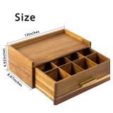 Acacia Wood Tea Bag Organizer, Tea Organizers and Storage Box, Tea Caddy for Tea Bags Storage Drawer, Teabag Holder Container Boxes for Countertop, Tea Station Chest Display Wooden