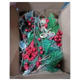 CCINEE Artificial Christmas Red Berry Picks  Assorted Pine Berries Branches Fake Holly Stems for Xmas Tree Decoration Crafts Garland Wreath Decor