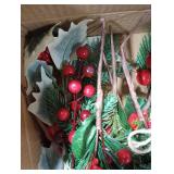 CCINEE Artificial Christmas Red Berry Picks  Assorted Pine Berries Branches Fake Holly Stems for Xmas Tree Decoration Crafts Garland Wreath Decor