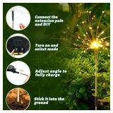 Dream Master Solar Garden Lights, 2Pack 120 LEDs Solar Lights Outdoor Waterproof, 8 Modes Fireworks Light, Valentines Day Decorations for Yard, Pathway, Walkway, Pool, Warm White