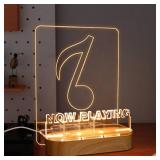 YuanDian Light up Now Playing Vinyl Record Stand, Now Spinning Record Stand, Wooden Acrylic Holder for Album Display Storage, Vinyl Record LED Display Storage Collection Holder with USB Powered
