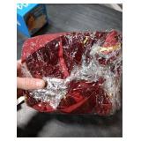 Janinka  Burgundy Large Velvet Christmas Swag Bow 31.5 x 23.6 inch Vintage Christmas Ornament Wine Red Rustic Velvet Staircase Wreath Bows Xmas Tree Topper Bows Large Bow for Outdoor