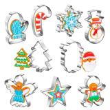 Christmas Cookie Cutters Set of 9 Pieces, Wmtidene Cookie Cutters Shapes for Winter Holiday, Metal includes Christmas Tree,Snowflake,Gingerbread Men,Angel,Star,Mitten,Candy Cane,Snowman
