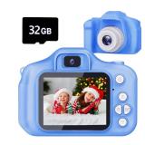 Tyseoome Kids Camera Toys Gifts Christmas Birthday Festival for Boys Age 3 4 5 6 7 8 9 10 Year Old Boy Toys HD Digital Video Toddler Camera with 32GB SD Card(Blue)