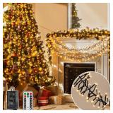 Ollny Cluster Christmas Lights 1000LED 49FT, Warm White Tree Lights 8 Modes Timer Remote, Waterproof String for Outdoor Indoor Outside Garland Xmas Decorations