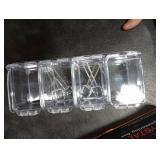 XJMWXHFC Clear Seasoning Box, 4 Pieces Seasoning Rack Spice Pots, Storage Container Condiment Jars Acrylic Seasoning Box with Covers and Spoons for Spice, Sugar, Salt, Sugar, Cardamon, Cinnamon