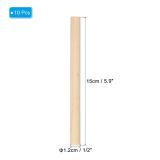 PATIKIL 1/2 x 6 Inch Dowel Rods Wood Sticks, 10 Pcs Unfinished Wooden Dowel Rods Round Dowels Hardwood Sticks for DIY Crafts and Home Decor