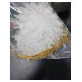 White Glitter Snowflake Ornaments Various Size Plastic Christmas Tree Decorations with Silver Rope for Winter Wonderland Window Door Accessories