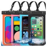 Up to 8.3 4 Pack Multicolor Universal Waterproof Phone Pouch, Large Phone Waterproof Case Dry Bag,Protection Level: IP68,Outdoor Sports for Apple iPhone,Samsung,and More,Black,Blue,Pink,Orange MISSING