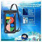 Up to 8.3 4 Pack Multicolor Universal Waterproof Phone Pouch, Large Phone Waterproof Case Dry Bag,Protection Level: IP68,Outdoor Sports for Apple iPhone,Samsung,and More,Black,Blue,Pink,Orange MISSING