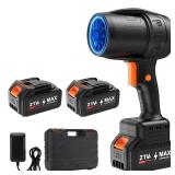 Mini Small Handheld Cordless Leaf Blower with 2 4.0Ah Batteries & Charger Portable Electric Rechargeable Blower, 500,000 RPM Turbo Jet High Power, Lightweight for Yard, Patio & Garage Cleaning