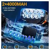 Mini Small Handheld Cordless Leaf Blower with 2 4.0Ah Batteries & Charger Portable Electric Rechargeable Blower, 500,000 RPM Turbo Jet High Power, Lightweight for Yard, Patio & Garage Cleaning