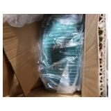 LUE BONA Pleated Vanity Stool, Velvet Upholstered for Makeup Room, Round Mondern Stool for Vanity, Ottoman Footrest with Metal Legs for Living Room, Bedroom, Emerald