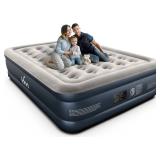 iDOO Queen Air Mattress with Built in Pump, 18 Raised Comfort Inflatable Mattress Blow up Mattress, Upgraded Four Chamber Portable Air Bed for Camping, Guests and Home, Colchon Inflable, 650 lbs Max