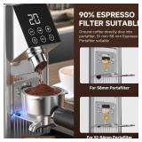 COFIBREWS Burr Coffee Bean Grinder for Home Use with 45 Precise Grinding Settings, Espresso Grinder with Height Adjustable Funnel Stand, LED Touch Panel, Anti-static Design, Micro Switch User Friendly