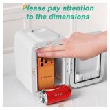 CROWNFUL Mini Fridge, 4 Liter/6 Can Portable Cooler and Warmer Personal Refrigerator for Skin Care, Cosmetics, Beverage, Food,Great for Bedroom, Office, Car, Dorm, ETL Listed (White)