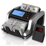 PONNOR Money Counter Machine with Value Count, UV/MG/IR/MT/DD Counterfeit Bill Detection, Dollar Euro Cash Counter with Count/Add/Batch/Auto Modes, External LCD Display