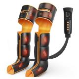 Leg Massager with Heat and Compression, Foot and Full Leg Massager for Circulation and Pain Relief, Sequential Compression Boots with 6 Modes, 6 Intensity, 3 Heat, Gifts for Mom, Dad, Athletes