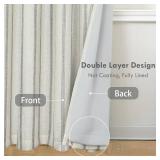 DriftAway Farmhouse Linen Blend Blackout Curtains 84 Inches Long for Bedroom Vertical Striped Printed Linen Curtains Thermal Insulated Lined Treatments for Living Room 2 Panels W52 x L84 Linen Grey