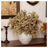 Zeyune 3 Pcs Artificial Green Berry Stem 35 Inch Spring Faux Flowers Picks Branches Fake Realistic Sedum Stem Spray for Wedding Holiday Seasonal Farmhouse Mantel Harvest DIY Home Decorations