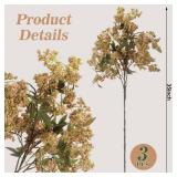 Zeyune 3 Pcs Artificial Green Berry Stem 35 Inch Spring Faux Flowers Picks Branches Fake Realistic Sedum Stem Spray for Wedding Holiday Seasonal Farmhouse Mantel Harvest DIY Home Decorations