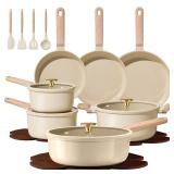 CAROTE 22Pcs Pots and Pans Set Non stick, Ceramic Cookware Set, Non-toxic Kitchen Cooking Set, PFAS and PFOA Free