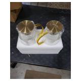 Buaic 2 PACK Glass Pitcher with Lid, 68 oz/ 2 Liter Classic Vertical Stripes Water Pitcher with Handle,Glass Water Carafe for Cold Brew, Coffee, Lemonade, Iced Sun Tea,Beverage,Heat Resistant