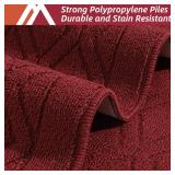 COSY HOMEER 48x20 Inch/30X20 Inch Kitchen Rug Mats Made of 100% Polypropylene 2 Pieces Soft Kitchen Mat Specialized in Anti Slippery and Machine Washable,red