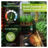 Greenhouse Heater with Thermostat, Auto Temperature Control Kit with Digital Display, Fast Heating, Overheat Protection, for Grow Tent, Greenhouse, Flower Room, Patio, Winter Plants - Retail: $86