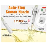 Auto-Stop Fuel Transfer Pump, Battery or USB Powered Electric Gas Pump, 3.2 Gallon per Min Portable Pump for Gas Can with 51\" Hose & 4 Adapters for Gasoline, Diesel, No-Spill Refueling, Gift for Men 