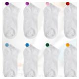 Vicenpal 8 Pairs Women Pom Pom Socks Ankle with Balls on the Back Cosplay Seamless Socks(0.8 Inch,Bright Colors) - Retail: $15