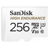 SanDisk 256GB High Endurance Video microSDXC Card with Adapter for Dash Cam and Home Monitoring systems - C10, U3, V30, 4K UHD, Micro SD Card - SDSQQNR-256G-GN6IA - Retail: $39