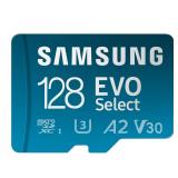 Samsung EVO Select microSD Memory Card + Adapter, 128GB microSDXC, Up-to 160 MB/s, 4K UHD, UHS-I, C10, U3, V30, A2, for Mobile Phone, Smartphones, Nintendo-Switch, and Tablets (MB-ME128SA/AM) - Retail
