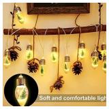 HFXXAD 13FT Christmas Tree Snow Globe String Lights, 20 LED Clear Bulbs Christmas Tree String Lights for Bedroom, Wedding, Table Decoration, Outdoor Garden Party, Home Party Decorate(2 pcs) - Retail: 