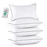 JOLLYVOGUE King Size Pillows Set of 4, Collection Bed Pillows for Sleeping, Hotel Quality Pillows for Side, Back and Stomach Sleepers, Soft and Supportive Oeko-Tex Certified Down Alternative Filling -