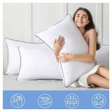JOLLYVOGUE King Size Pillows Set of 4, Collection Bed Pillows for Sleeping, Hotel Quality Pillows for Side, Back and Stomach Sleepers, Soft and Supportive Oeko-Tex Certified Down Alternative Filling -