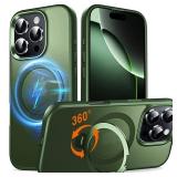 Chicfun 360Â° O-Ring MagStander for iPhone 16 Pro Case with Magnetic Kickstand Ring Holder [Compatible with MagSafe][360Â°Rotate Stand Ring][Military Shockproof] iPhone 16 Pro Phone Cover Matte Gr