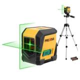 PREXISO Laser Level with Tripod, 65Ft Self Leveling Cross Line Laser Level, Green Line leveler Tool for Hanging Pictures, Home Renovation with LED Indicator & 2 AA Batteries (31-1/2 inch Tripod) - Ret