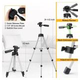 PREXISO Laser Level with Tripod, 65Ft Self Leveling Cross Line Laser Level, Green Line leveler Tool for Hanging Pictures, Home Renovation with LED Indicator & 2 AA Batteries (31-1/2 inch Tripod) - Ret