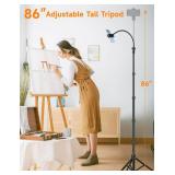 Phone Tripod, 86\" Tall Tripod for iPhone with Flexible Gooseneck & Remote, Portable Aluminum Cellphone Stand for Selfies, Video Recording,Travel, Compatible with iPhone Android - Retail: $22