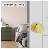 Goldenwarm Gold Door Knobs Interior, Zinc Alloy Round Ball Brushed Gold Privacy Door Knobs for Bedroom, Bathroom,Heavy Duty Interior Doorknobs Bulk - Modern & Stylish(5 Pack) - Retail: $110