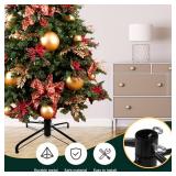DIDOSJME Metal Chritstmas Tree Stand, 16.55 Inch Christmas Tree Stand for 3 to 7ft Christmas Trees,fits 0.5-1.35 inch Pole,Folding Christmas Tree Stand - Retail: $19