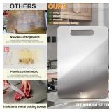 2 Pack Titanium Board-100% Pure Titanium Cutting Boards For Kitche,Easy to clean,Double-sided food-grade Cutting Board For Cutting Meats, Fruits And Vegetables,M + L - Retail: $39