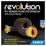 Camco Revolution 10-Foot Camper/RV Sewer Hose Kit - Features Pre-Attached 360-Degree Rotating Fittings - Includes Wire Guards (39639) - Retail: $31