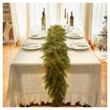 6FT Cedar Garland Christmas Winter Artificial Faux Greenery Garland for Table Mantle Stairs Fireplace Wall Decor Outdoor Indoor Porch Home Decorations - Retail: $27