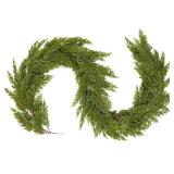 6FT Cedar Garland Christmas Winter Artificial Faux Greenery Garland for Table Mantle Stairs Fireplace Wall Decor Outdoor Indoor Porch Home Decorations - Retail: $27